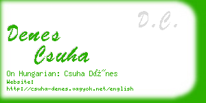 denes csuha business card